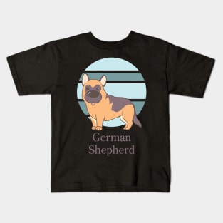 Cute Dogs illustrations - German Shepherd Kids T-Shirt